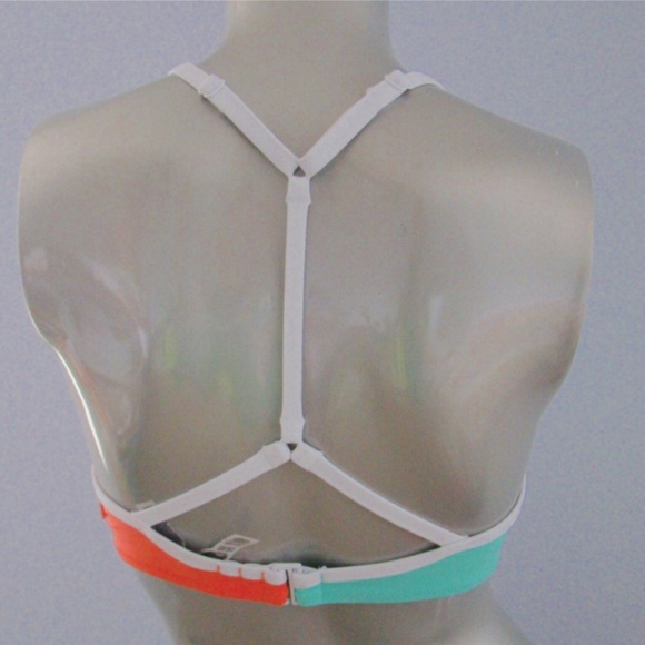 PINK Victorias Secret Nwt Strappy Caged T-Back Citrus Splash Bikini Top L (A-C) - Picture 2 of 2